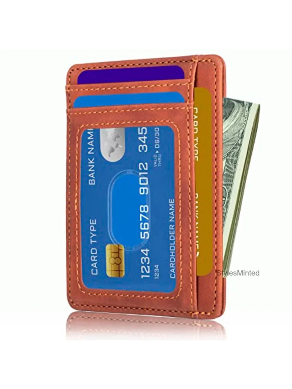 RFID Blocking Minimalist Slim Front Pocket Wallet for Men Women